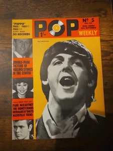 Pop Weekly Magazine Beatles Paul McCartney 1964 No.5 - Picture 1 of 2