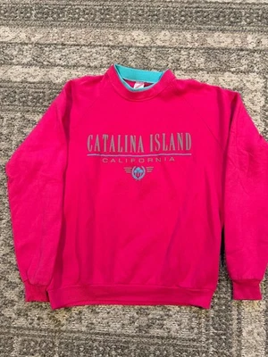 De colección Catalina Island Jerzees Adulto XL 46 Cuello Redondo Sudadera Rosa Foto 1 de 4