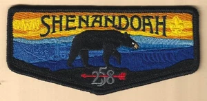 Shenandoah Lodge 258 OA flap, Black bear walking, mint, FREE SHIPPING - Picture 1 of 1