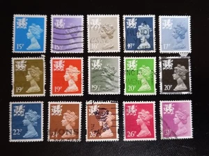 15 different Wales / Welsh definitive stamps issues (1981-96) - Picture 1 of 1