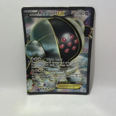 Pokemon 2012 Registeel EX Full Art 122/124 LP Damage - Image 1 of 2
