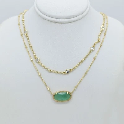 Collar Kendra Scott Elisa Oro Cristal Multi Hilo en Ilusión Azul Claro Foto 1 de 4