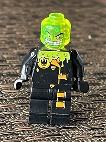 Lego Agents Villian DR. D ZASTER MINIFIG  w/Neon Green Minifigure Head -8969