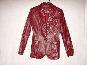Abrigo Blazer de Colección Color Borgoña Etienne Aigner Cuero Talla 8 - Imagen 1 de 9