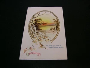 Neujahrspostkarte - Zur Begrüßung mit allen guten Wünschen - verschickt 1912 - Bild 1 von 2