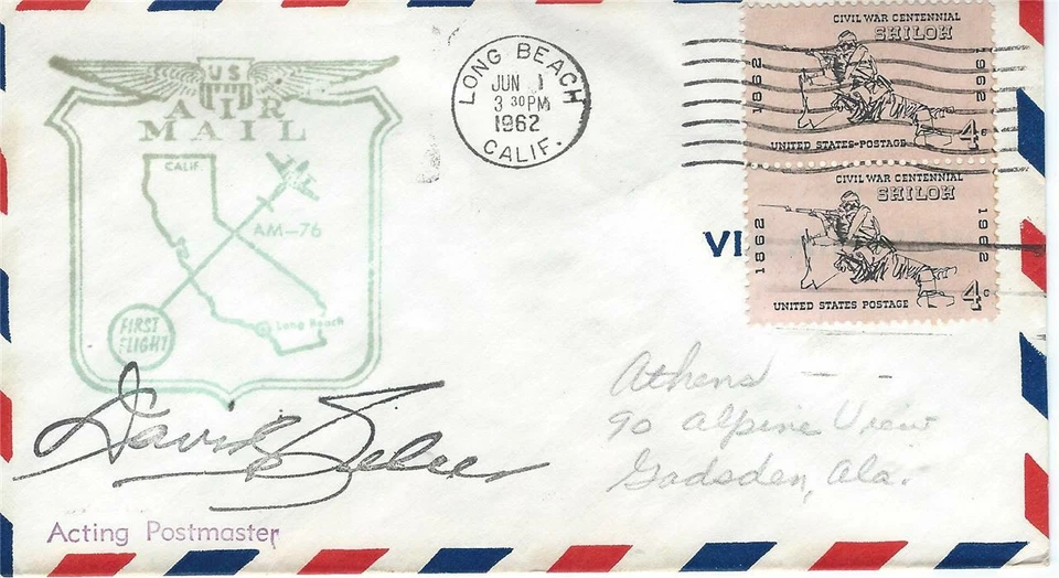 First Flight Cover Long Beach CA - Los Angeles CA June 1 1962 AAMC# 76N46 - Image 1 of 1