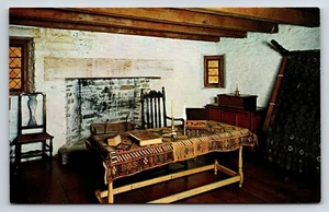 Postkarte Guilford, CT, The Henry Whitfield State Historical Museum Schlafzimmer Ansicht - Bild 1 von 2