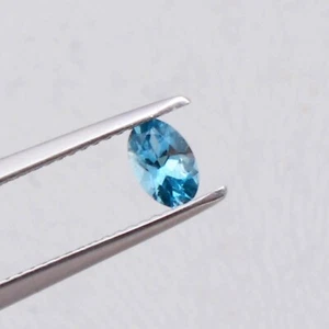 6*4 mm facettierter natürlicher doppelter blauer Aquamarin oval loser Edelstein 0,45 Karat - Bild 1 von 2