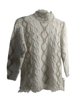 Suéter tejido a mano manga larga suéter de lana para mujer Foto 1 de 4