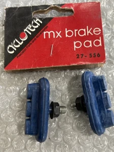 ! PAIR NOS CYCLOTECH BMX brake shoes  2-Shoes NOS Old School  Color BLUE - Picture 1 of 3