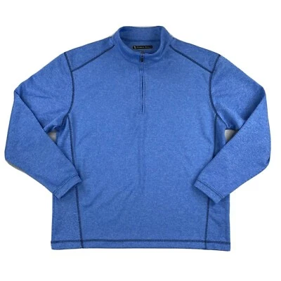 Pullover azul con cremallera 1/4 de golf Pebble Beach para hombre talla mediana Foto 1 de 4