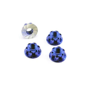 Tuerca de bloqueo de aluminio ""Gripper"" HobbyStar, V2, serrada, M4, azul, 4 piezas tuerca de bloqueo de radiocontrol - Imagen 1 de 1