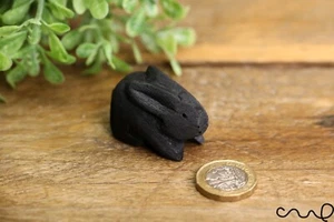 Hecho a mano Pequeño Negro Madera Conejo Animal Artesanía Decoración del Hogar Granja Regalo - Imagen 1 de 5