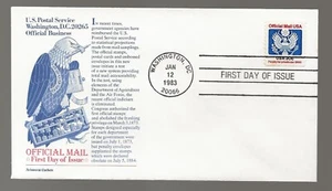 US Scott #O135, First Day Cover 1/12/83 Washington Single Official - Picture 1 of 1