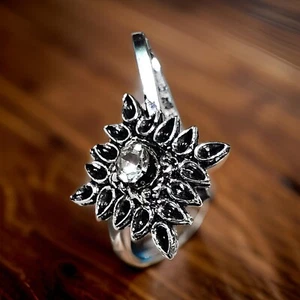 Women Square Shape Diamond Nose Ring Pin Silver Imitation Traditional Jewellery - Picture 1 of 3