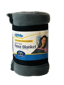 Cloudz Fleece Travel Blanket Gray 50”x60” Soft & Cozy 100% Polyester NWT - Picture 1 of 5