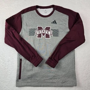 Adidas Mississippi State Bulldogs Sweatshirt Men's M Grey Crew Neck Pullover - Picture 1 of 10