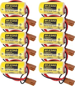 10Pcs BR-2/3A BR17335 PLC Battery 3V 1200mAh BR-2/3AG Industrial Backup  Battery - Picture 1 of 6