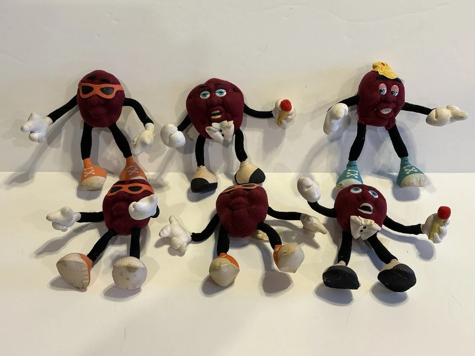 Lote De 6 Figuras Flexibles Pasas California Applause 1988 De Colección Foto 1 de 4