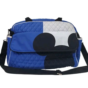 Bradford Exchange x Disney Blue/Black Mickey Quilted Weekend Shoulder Bag +Strap - Picture 1 of 16