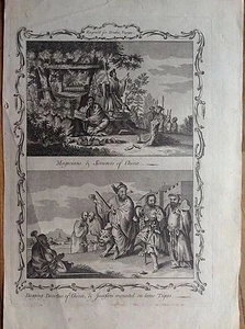 MAGHI STREGONI CINA elemosina devoti, giocolieri su tigri acquaforte 1768 DRAKES - Bild 1 von 1