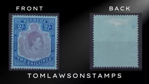 Bermuda Sg116 2/- Deep Purple & Ultramarine Grey/Blue MM / Cat £100 - Picture 1 of 4