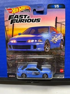 1/64 HOT WHEELS FAST & FURIOUS 1/5 REAL RIDERS ACURA INTEGRA LIMOUSINE GSR BLAU - Bild 1 von 2