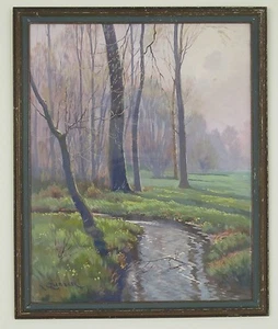 PINTURA DE PAISAJE ANTIGUA FIRMADA K. QUARCK (Karl Quarck) 1923 Dresde Alemania - Imagen 1 de 12
