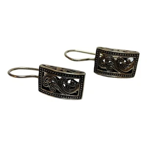 Silpada Sterling 925 Silver Paisley Filigree Scroll Dangle Earrings W1762 - Picture 1 of 5