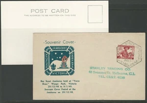1948 Bodin Souvenir Cover Of Yarra Brae Pan Pacific Jamboree with Postcard. - Bild 1 von 4