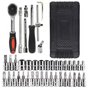 46er-Pack Griffschrauber Combo Kit Werkzeug Steckschlüssel Set Mechaniker Bohrer Steckschlüssel Kit - Bild 1 von 12