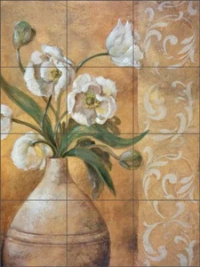 Poppy Tile Backsplash Wilder Rich Floral Art Ceramic Mural OB-WR1460 - Picture 1 of 2