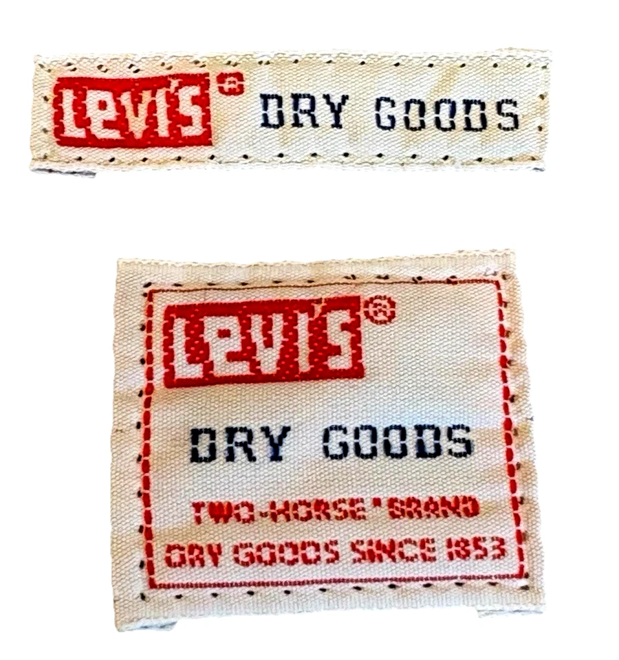 Authentic Levis Dry Goods Small Sew On Replacement Clothing Brand Logo Set New! - Image 1 of 4