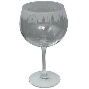 Vidrio de ginebra con globo grabado diseño de paisaje de Londres cristalería idea de regalo para beber - Imagen 1 de 2