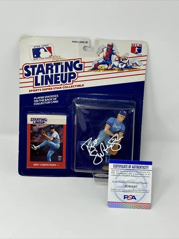 Signed 1988 Starting Lineup Bret Saberhagen Kansas City Royals SLU PSA DNA Auto Cover