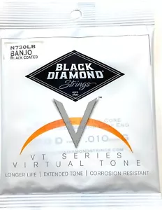 Black Diamond Banjo Strings Black Coated 5-String Light Loop End Nickel Wound - Picture 1 of 6