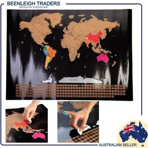 WORLD TRAVELER SCRATCH MAP A Must Have Item For The Globetrotter Brand New - Foto 1 di 9