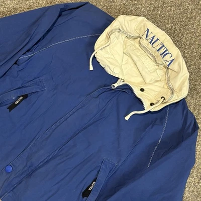 Chaqueta reversible vintage Nautica abrigo de vela azul/blanco talla S Foto 1 de 4