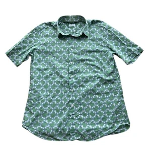 Brioni Men's Camp Shirt Size L/XL Light Cotton Retro Geometric Print Button Down - Picture 1 of 6