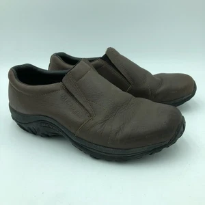 Merrell Jungle Moc Mens 10.5 Brown Leather Slip On Loafer Shoes - Picture 1 of 13