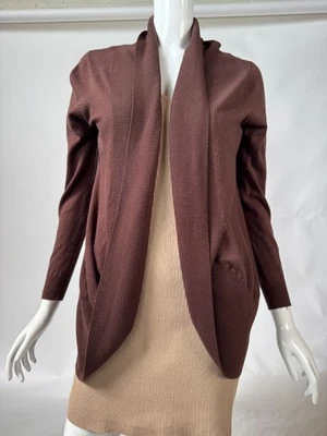 Dolce & Gabbana Mujer Marrón Chocolate Frente Abierto Cárdigan Suéter Chaqueta Hecho I Foto 1 de 4