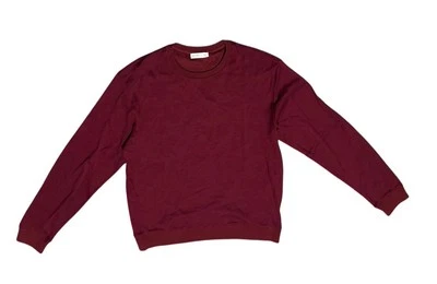 ETRO Milano Sweater Wool Cotton Crew Neck Maroon Red Men's L Tonal Paisley Italy - Image 1 of 4