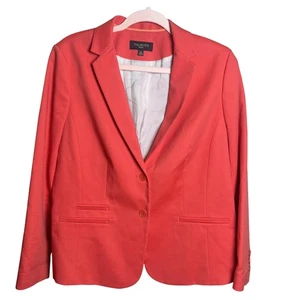 Blazer Talbots Mujer 14P Coral Mezcla Algodón Dos Botones Pequeña Chaqueta de Trabajo - Imagen 1 de 6