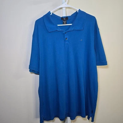 Calvin Klein Mens XXL Polo Shirt Blue Short Sleeve Casual Classic Top - Image 1 of 3
