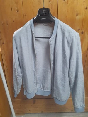 COS Mens Light Blue Bomber Jacket Coat Size S Zip Almost New Lino/lyocell  - Imagen 1 de 4