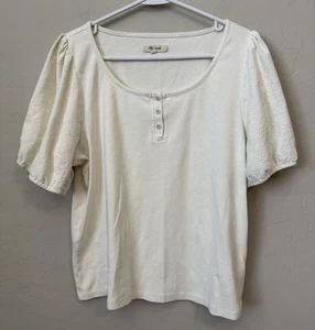 Camisa Madewell X Grande Ojales Henley Marfil Botones Boho Hippie Burbuja - Imagen 1 de 7