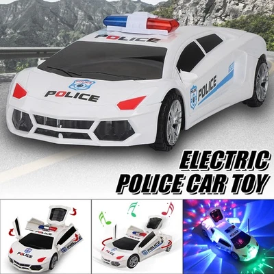ZOELALE Toys Car for Boys Kids Electric Police Car Music LED Light Cool Toy Car Gift