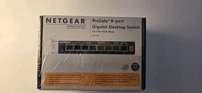 Netgear Prosafe 8 Port Gigabit Switch GS108 10/100/1000 Mbps New in Box - Image 1 of 3