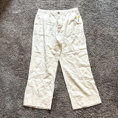 NUEVO CON ETIQUETAS WESTBOUND Pantalones Mezcla Lino Talla 14 Clásicos Informales Minimalistas Preppy Chic Foto 1 de 4