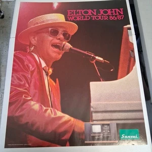 Neu Original Elton John 86/87 World Tour Original Poster 22" x 28" - Bild 1 von 5